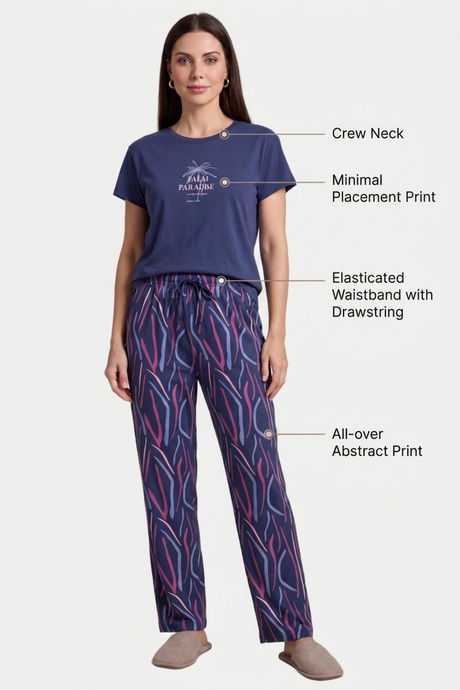 Sweet Dreams Graphic Printed Pyjama Set - Iconic Navy — image 3